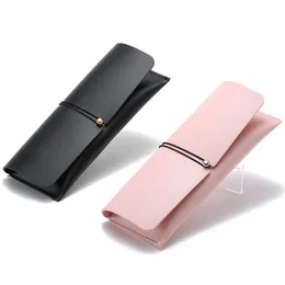 Sunglasses Cases Fashion PU Leather Cover Case For Women Men Glasses Portable Drawstring Soft Pouch Bag Accessories 230605
