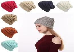 Fashion Women Beanie Warm Winter Outdoor Knitted Hat 17 Colors Girls Thick Woolen Skullies Beanies Party Hat Sea DDA5906504822