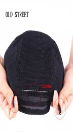 1st Cornrow Wig Cap för att göra peruker Justerbar svart färgvirka flätad vävningslock spets elasti hårnät hårstyling verktyg1326277