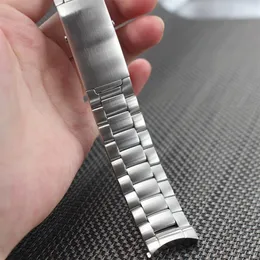 Acessórios para relógios 20mm 22mm Pulseira de relógio escovado Acabamento em aço inoxidável sólido puro com fivela de borboleta Pulseira para Omega Watch292B