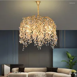 Lampadari Lampada a sospensione a led Illuminazione Ramo francese Cristallo Soggiorno Villa di lusso Camera da letto Progetto da pranzo Arte personalizzata Cristal