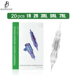 문신 바늘 20pcs 나사 카트리지 바늘 바늘 문신 1R/2R/3/4/5/7RL 영구 메이크업 머신 바늘 문신 머신 전문 바늘 230606