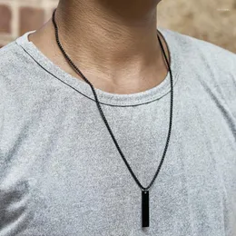 Hanger Kettingen 2023 Mode Rechthoek Ketting Voor Mannen Eenvoudig Roestvrij Stalen Doos Ketting Sieraden Cadeau