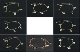 8 Designs Metal Alloy Beads Anklets Bracelet Chain Gold Color Tone Fashion Beach Barefoot Sandal Foot Jewelry9897221