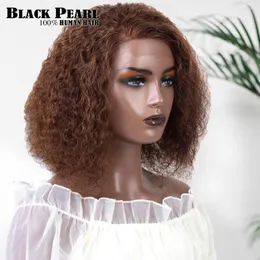 Deep Wave Bob Wig Lace Front Human Hair Natural Hairline Peruvian Remy Curly Short Pixie Preplucked Baby