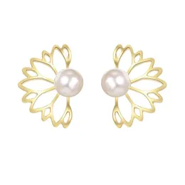 Stud Trendy Hollow Out Lotus Flower Earrings Sier Gold Plated Earring Women Lady Fashion Fine Jewelry Drop Delivery Dhyr0