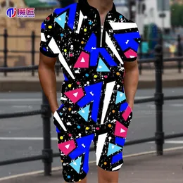 Męskie dresy anime Summer Polo Shirt 3D Cartoon Bomb Explosion Druku