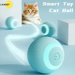 Giocattolo elettrico per animali domestici con rotolamento automatico Giocattoli intelligenti per gatti per addestramento di cuccioli di cani Gattino semovente Giocattolo rotante interattivo per interni