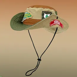 Geniş pis şapkalar kova şapkaları patchwork güneşlik şapka şapka bebek şapkası yaz güneş şapkaları çocuk şapkaları vizor şapka bebek güneş şapka çocuk balıkçı şapka çocuk yaz şapkası için 230605