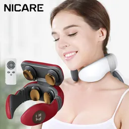 Relaxation NICARE Smart 4D EMS Neck Massager Electric TENS Hot Compress Back Massage Shoulder Cervical Pain Relief Muscle Relax with Remote