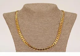 P Classic Cuban Link Chain Necklace Bracelet Set Fine 18k Real Solid Gold Filled Fashion Men Women 039 S Jewelry Accessories Pe9573521