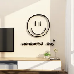 Творческое улыбающееся лицо Акриловая настенные наклейки для детской комнаты чудесно дневной гостиной