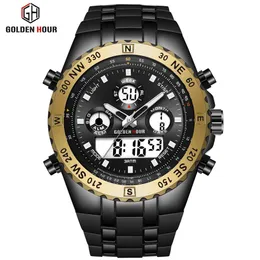 Reloj Hombre Goldhour Men Watch Sport Watch Men Erkek Kol Saati 디지털 군대 군사 실리콘 쿼츠 시계 relogio masculino227t