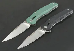 New JJ077 Flipper Folding Knife 8Cr14Mov Satin Blade G10 + Stainless Steel Handle Ball Bearing Fast-opening EDC Pocket Knives