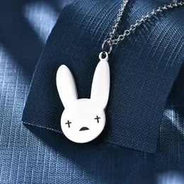 Naszyjniki wisiorek nowe stal nierdzewna królik Bad Bunny Naszyjnik Fani Fani Podarunki Biżuteria dla kobiet Man Collier Femme Drop D Dhwoq