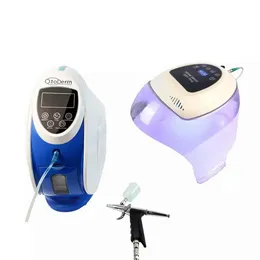 Beleza multifuncional 7 cores luz led oxigênio máscara facial cúpula terapia acne pele rejuvenescimento máquina com o2 para derm cúpula