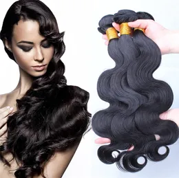 Unprocessed Brazilian Human Hair 3 Bundles Natural Color 1B Body Wave Hair Weaves 3Pcs 1030 Inch For Black Woman6902408