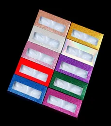 25mm Mink Lashes Lash Box Packaging with face style Tray Empty Paper Lashes Case 10 Colors Eyelash Packaging Box Colorful Eyelash 8899056