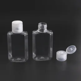 30ml 60ml 투명 플라스틱 병 애완 동물 보충 가능한 빈 여행용 컨테이너 샴푸 액체 로션을위한 플립 캡이있는 화장품 병.