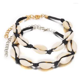 Charm Bracelets Fashion Beach Metal Seashell Boho Natural Corda Chain Shell Para Mulheres Jóias Acessórios