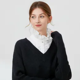 Bow Ties 2023 Korean Style Ruffles Stand Detachable Shirt Collar Fashion Lace Fake Blouse Accessories