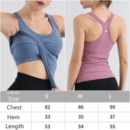 LL-MK004 Women's Yoga Outfits Sleeveless Shirts Solid Color Sports Vest Running Excerise Fitness Girls Jogging Trainer Sportswear Close-fitting Breathable