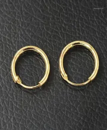 2018 Men Women Smooth Round Circle Earring Small Loop Hoop Earrings Gold Color Silver Huggie Jewelry Simple Ear Accessories16611796