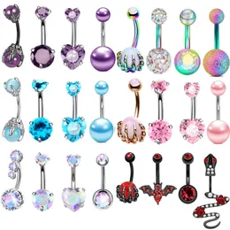 Nose Rings Studs 4PC Claw Belly Button Piercing Set Steel Crystal Belly Piercing Bulk Women Bee Navel Bar Pack Cz Belly Ring Lot Ombligo 230605