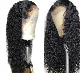 Whole Wet and Wavy Lace Front Wigs Natural Color Peruvian Virgin Human Hair Water Wave Human Hair Wigs4277716
