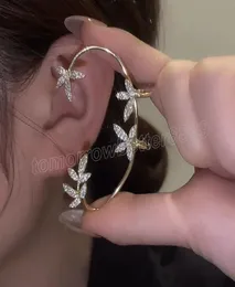 Fashion Zircon Leaves Ear Clips Earrings Non-Piercing Tassel Fake lage Clip Earrings For Women Wedding Party Jewelry Gifts1609382
