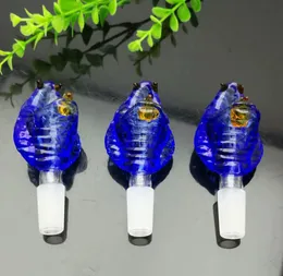 Rookpijpen bongs Vervaardiging Handgeblazen waterpijp New Blue Cobra Glass Bubble Head