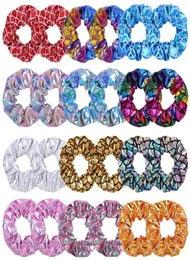 Women Shiny gold stamp Scrunches Hair Bands Elastic Hairbands Girls Ponytail Holder Rope Scrunchie Hairbands A2833807879