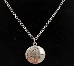 Beautiful 3D sports basketball Charm Pendant Necklace Charm Antique Silver New Fashion Sweater chain Women Jewelry Gifts 194172751
