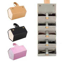 Jewelry Boxes Multi-Purpose Sunglasses Storage Box 5 Slots Portable Glasses Case Foldable Storage Box Various Glasses Packaging Boxes 230606