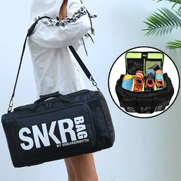 Sacos de ioga grandes compartimentos múltiplos esporte treinamento ginásio masculino tênis bolsa sapatos embalagem cubo organizador à prova d'água ombro SNKR 230607