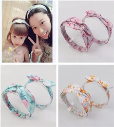 Korea High Quality Handmade Parentchild Cotton Knot Tie Hair Accessories Girls Headband Hair Band Bows Ties7468629