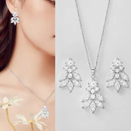 Necklace Earrings Set WEIMANJINGDIAN Brand High Quality Marquise Cubic Zirconia CZ Crystal And Bridesmaid's Jewelry