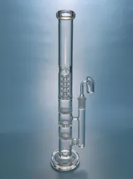 Triple Perc Glass Bong Hookahs Straight Tube Water Pipe 4 Layer Showerhead Percolator Dab Rig Bongs HR3163803840