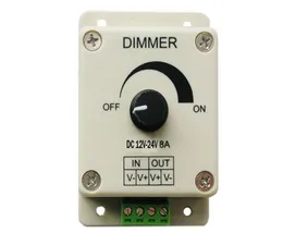 PWM Dimming Controller For LED Lights or Ribbon 3528 5050 Strip 12V 8A Manual Dimmer 10pcs4204415