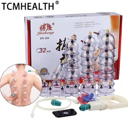 Massager TCMHEALTH 32PCS Vacuum Cupping Cup Set Vacuum Suction Cup for Massag Chinese Acupoint with Pump for Therapy Massage