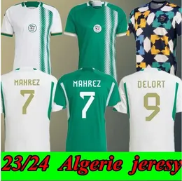 23 24 Algerie Futebol Jerseys 2022 Fãs Versão Jogador Mahrez Brahimi Bennacer Argélia Camisa Especial Homens Crianças Maillot De Futebol Camisas