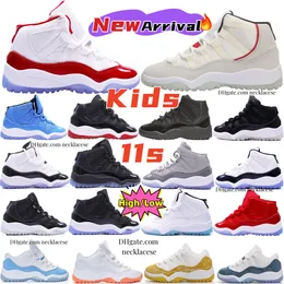 Детская обувь 11S Дизайнерские баскетбольные кроссовки Cherry 11 для малышей Крутые серые кроссовки Playoffs Bred Кроссовки Low Kid Молодежная детская обувь Space Jam Legend Blue Concord