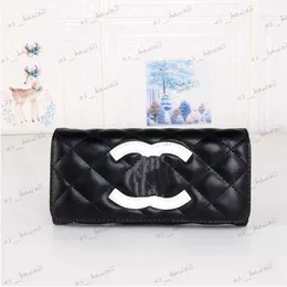 Designer Leather Wallet Women men channel bags card holder purses Iconic textured Long Zipper Wallets Coin Purse Card Case Holder T230607