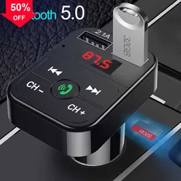 New Car Bluetooth 5.0 FM Transmitter Wireless Handsfree Audio Receiver Auto MP3 Player 2.1A Dual USB Fast Charger Car Accessories
