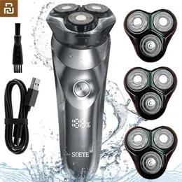 Shavers Electric Raver Herren Clipper 3D Rasiermesser Bart Trimmer Rasiermaschine mit LCD -Display IPX7 wasserdichte USB -USB -Wiederaufladungsschütze