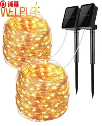 LED Outdoor Solar Lamp String Lights 100200 LEDs Fairy Holiday Christmas Party Garland Solar Garden Waterproof 10m5469815
