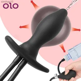 Inflado Anal Plug Enema Sex Toys For Women Men Squirt Vagina Cleaner Anal Pump Prostate Massager Anus Dilator Adult 18 Toys L230518