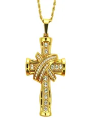 Pendant Necklace Male Female Gold Cross necklaces Hiphop Cuban Chain Golden Silver Color For Men Women Jewelry New hip hop4207293