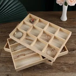 Jewelry Pouches Wooden Storage Trays Earrings Ring Necklace Organizers Holders Glasses Wood Display Stands Store Decoration