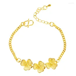 Link Bracelets Losodo 중국 패션 민족 Feng Shui Wave Chain Flower Necklace/Bracelet/Earring 3 피스 세트 절묘한 보석